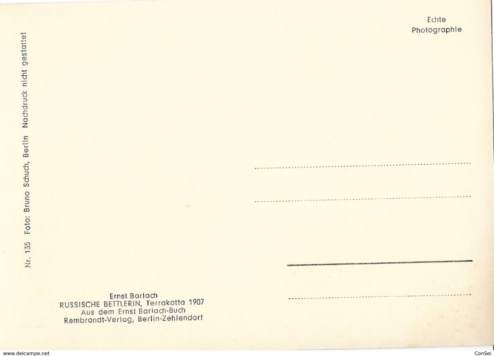 Postkarte Deutschland. Russische Bettlerin, Terakotta 1907. 0140171005 - Zehlendorf