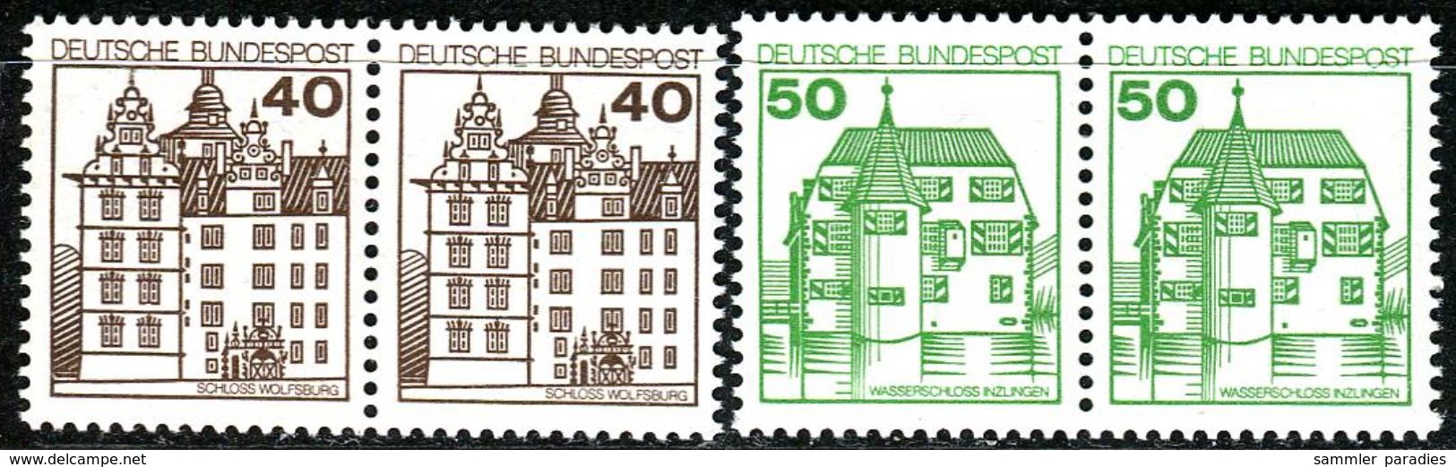 BRD - Michel 1037 / 1038 Waagrechtes Paar- ** Postfrisch (B) - 40-50Pf Burgen Und Schlösser IV - Ungebraucht
