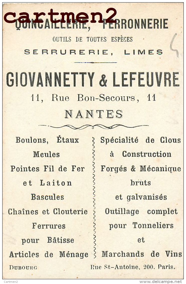 ABSINTE NANTES CHROMO MAGIE ? QUINCAILLERIE FERRONNERIE GIOVANNETTY &sect; LEFEUVRE 11 RUE BON SECOURS - Otros & Sin Clasificación