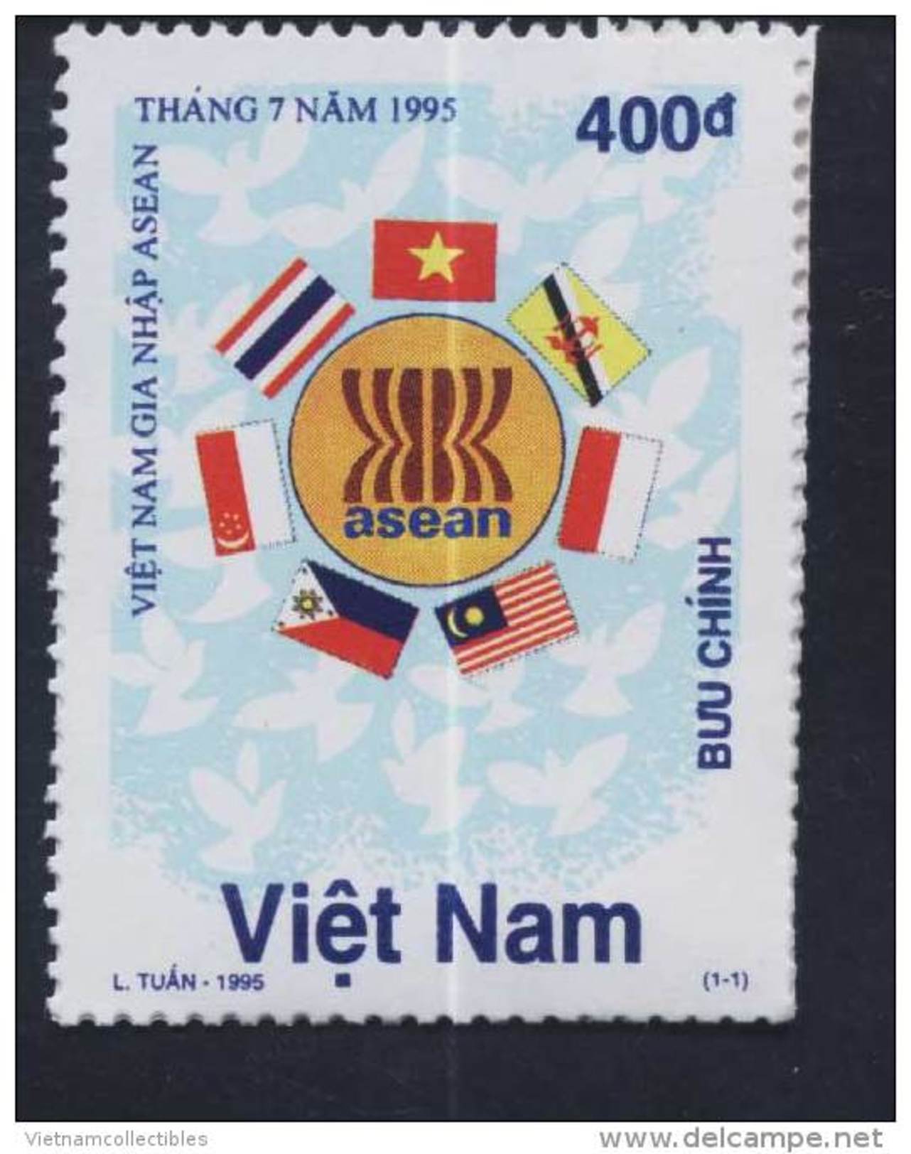 Vietnam MNH Perf Stamp 1995 : Viet Nam Joining ASEAN / Flag (Ms713) - Vietnam
