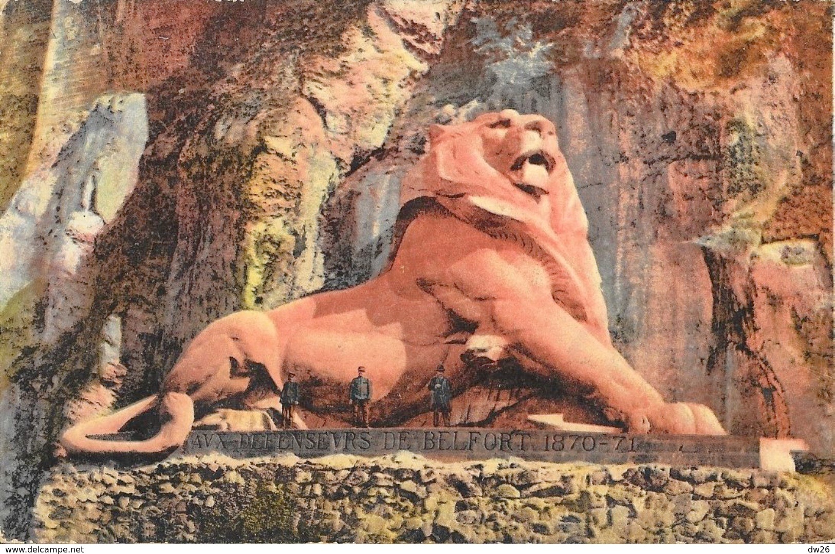 Belfort - Le Lion - Tampon Lejeune, Gardien Du Lion - Edition P.P. - Carte Animée, Colorisée - Belfort – Le Lion