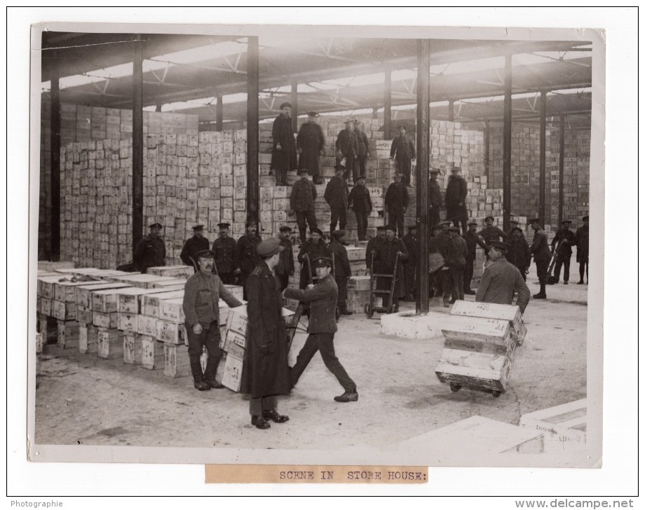 France WWI Front De L'Ouest Soldats Entrepot De Ravitaillement Ancienne Photo 1914-1918 - War, Military