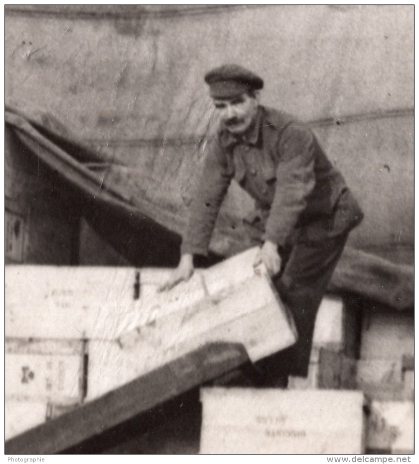 France WWI Front De L'Ouest Train Chargement Du Ravitaillement Ancienne Photo 1914-1918 - War, Military