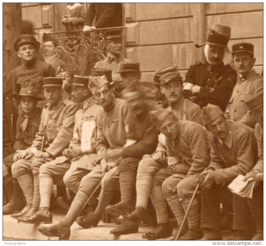 France Paris Independence Day Foule Soldats Blesses Ancienne Photo 1920 - Places