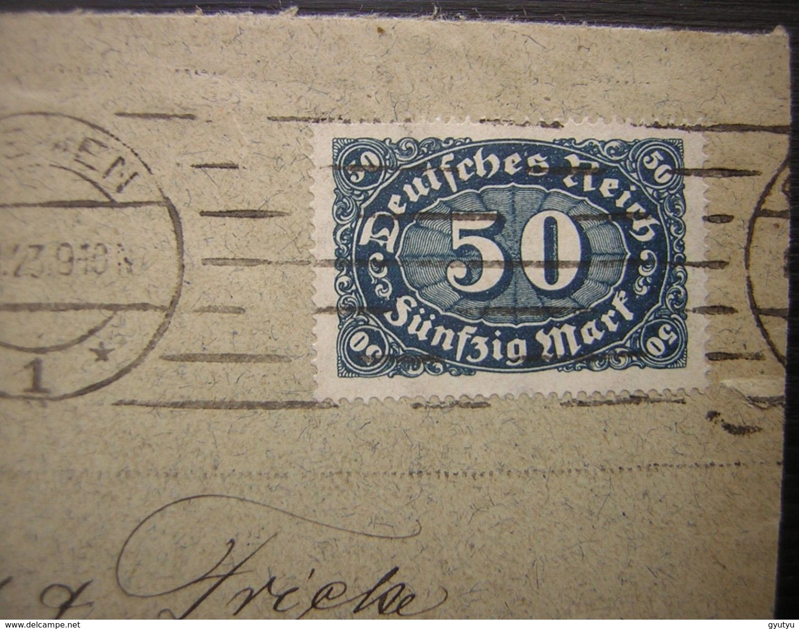 Deutsches Reich 50 Mark Michel 246b (gris Bleu) Sur Lettre Pour Hannover De Bremen - Briefe U. Dokumente