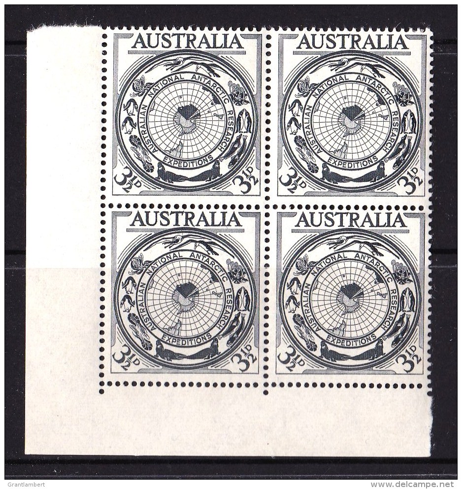 Australia 1954 Antarctic Research Expeditions 31/2d Block Of 4 MNH-MH - Nuovi