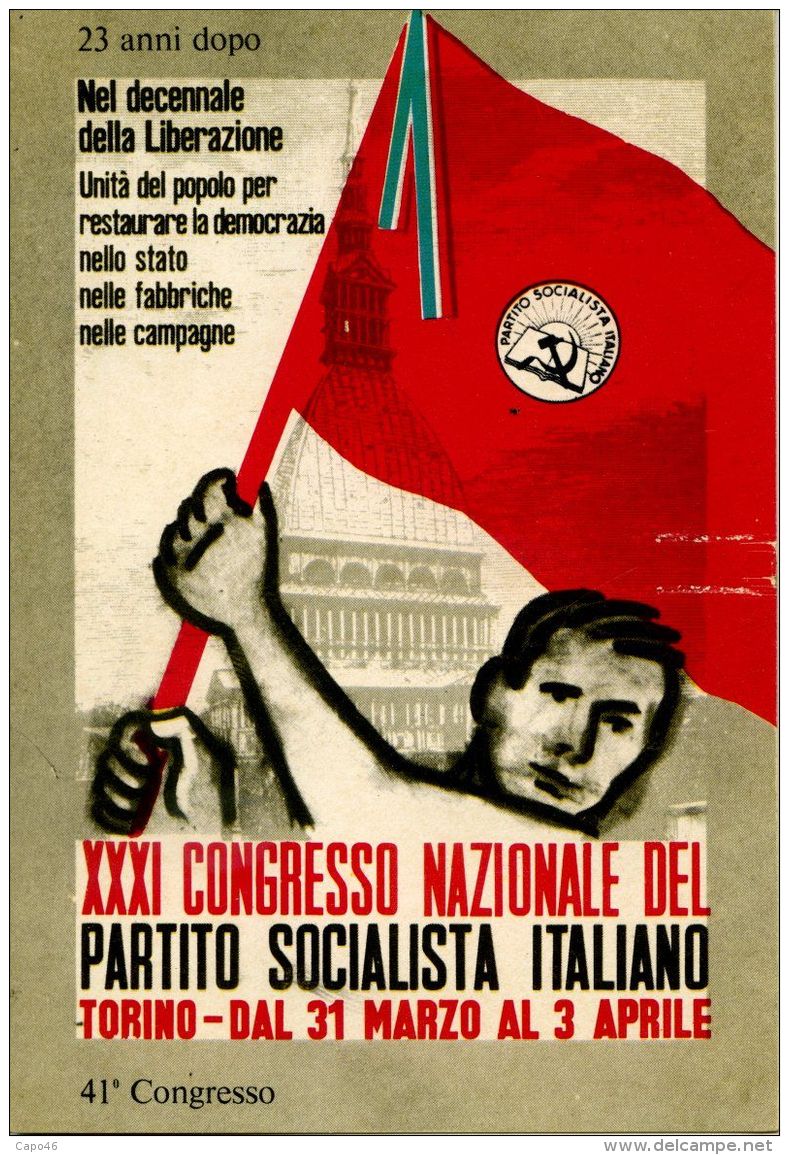 T 129 - PARTITO SOCIALISTA ITALIANO - NON CIRCOLATA - Partiti Politici & Elezioni