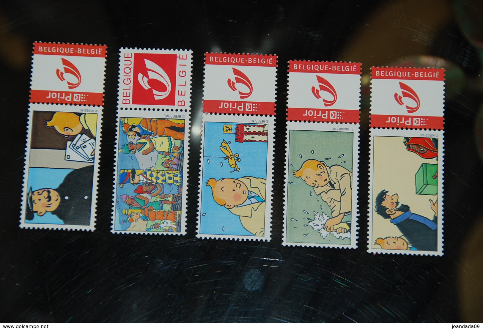 5 Duostamps Tintin, Haddock, Facteur,  ...TB Xxx - Philabédés