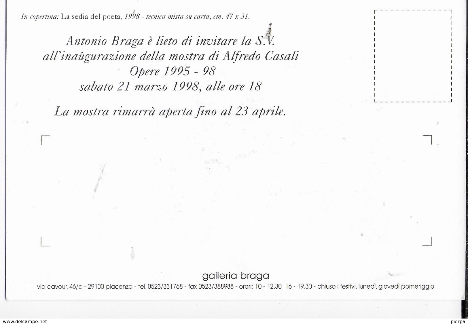 INAUGURAZIONE MOSTRA DI ALFREDO CASALI 1998 - Altri & Non Classificati