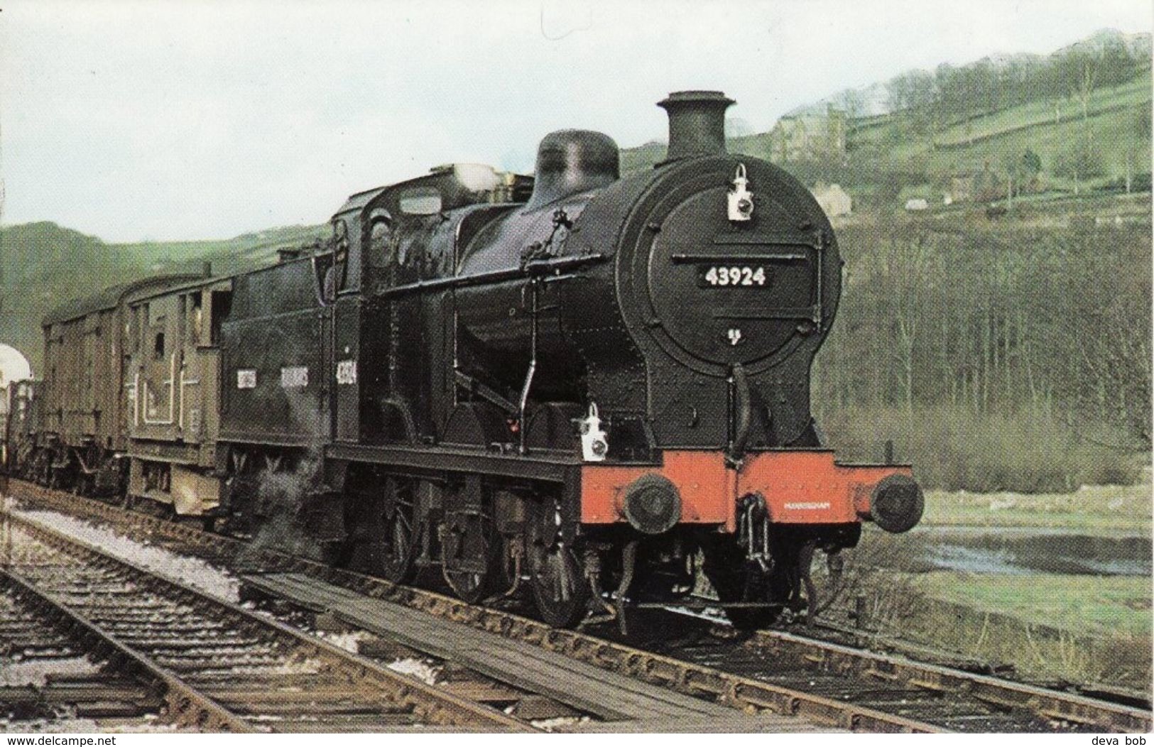 Railway Postcard LMS Midland 4F 43924 BR Fowler 0-6-0 Loco - Eisenbahnen