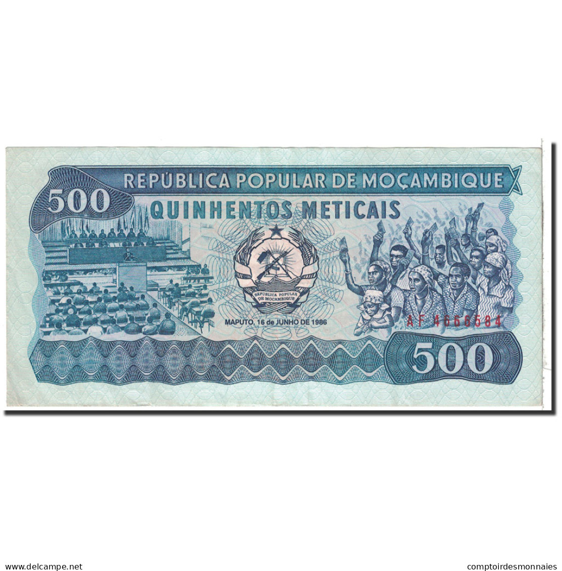 Billet, Mozambique, 500 Meticais, 1986, 1986-06-16, KM:131b, TTB+ - Mozambique