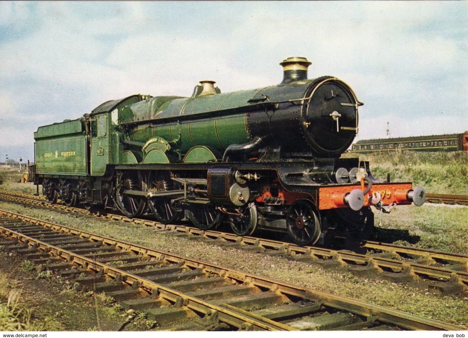 Railway Postcard GWR 4079 Pendennis Castle Didcot Great Western 4-6-0 Loco - Trains