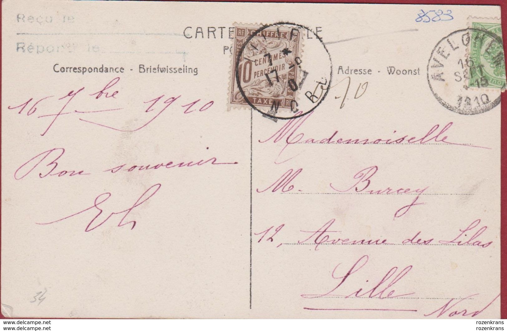 Avelgem Bossuit Bossuyt Le Chateau Du Compte De Beauffort ZELDZAAM 1910 Taxzegel - Avelgem