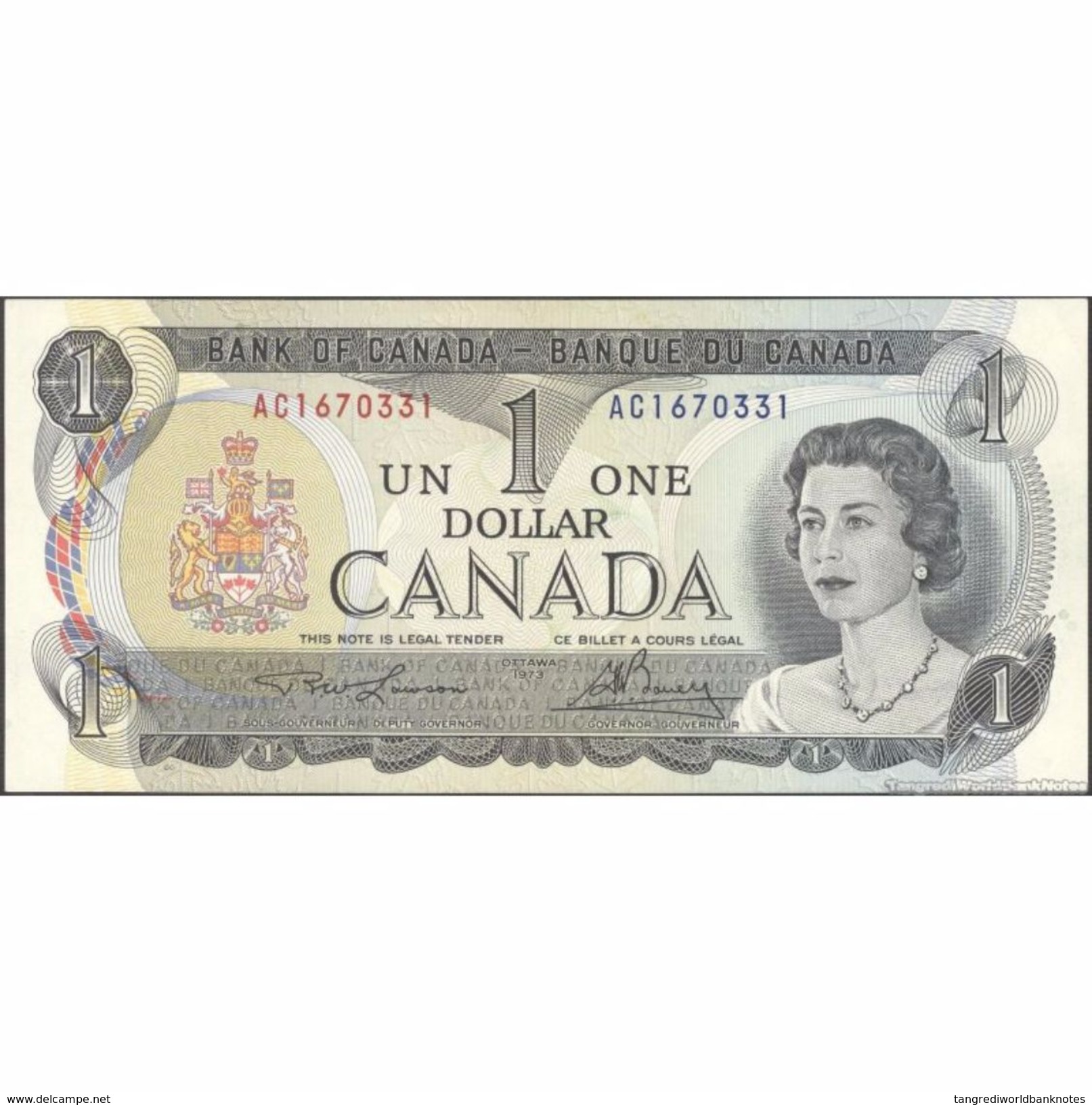 TWN - CANADA 85a1 - 1 Dollar 1973 Prefix AC - Signatures: Lawson & Bouey AU/UNC - Canada