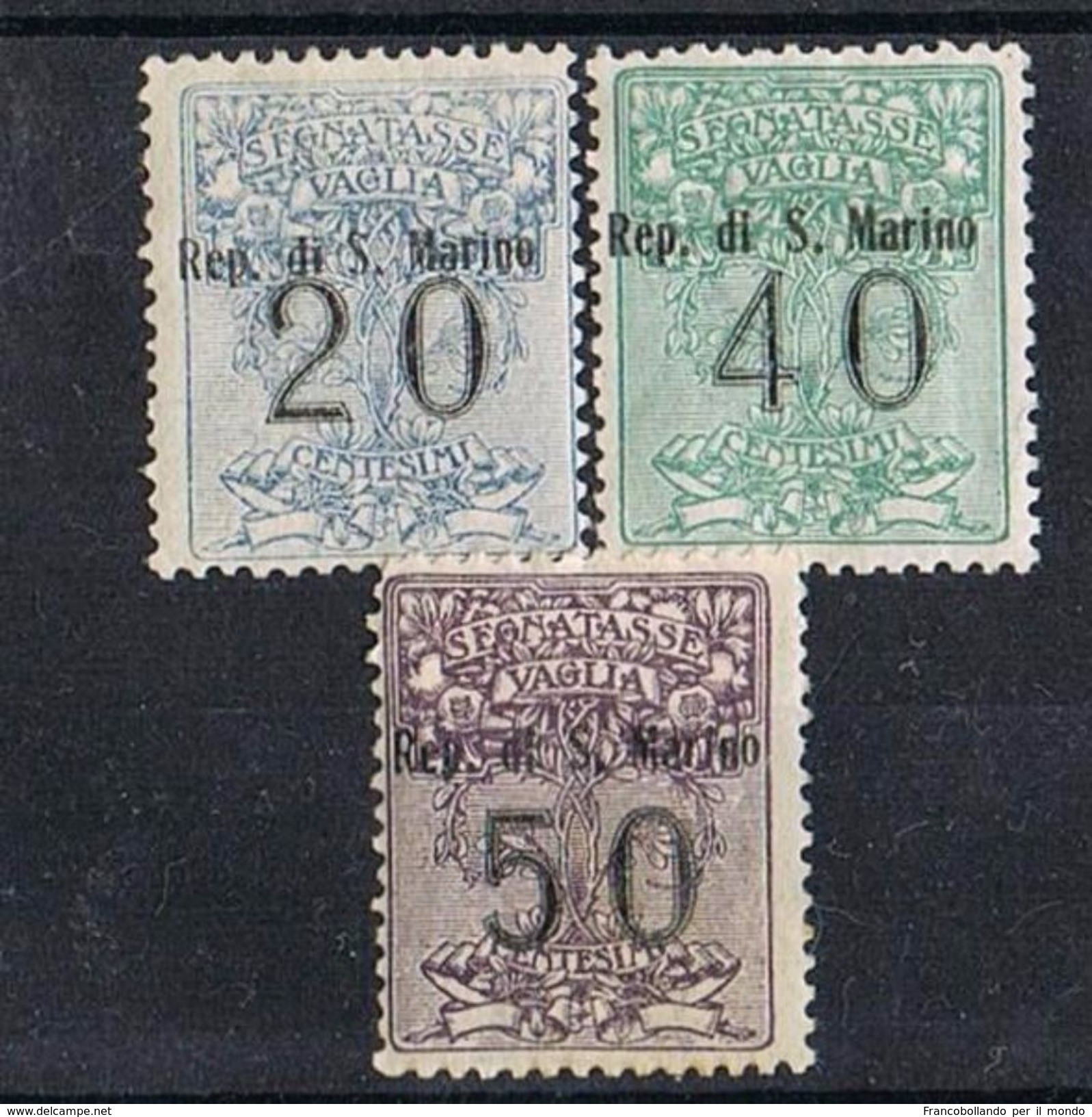 STATE OF SAN MARINO   SAN MARINO TAX 1924 MH* VALUE € 330,00 - Timbres-taxe