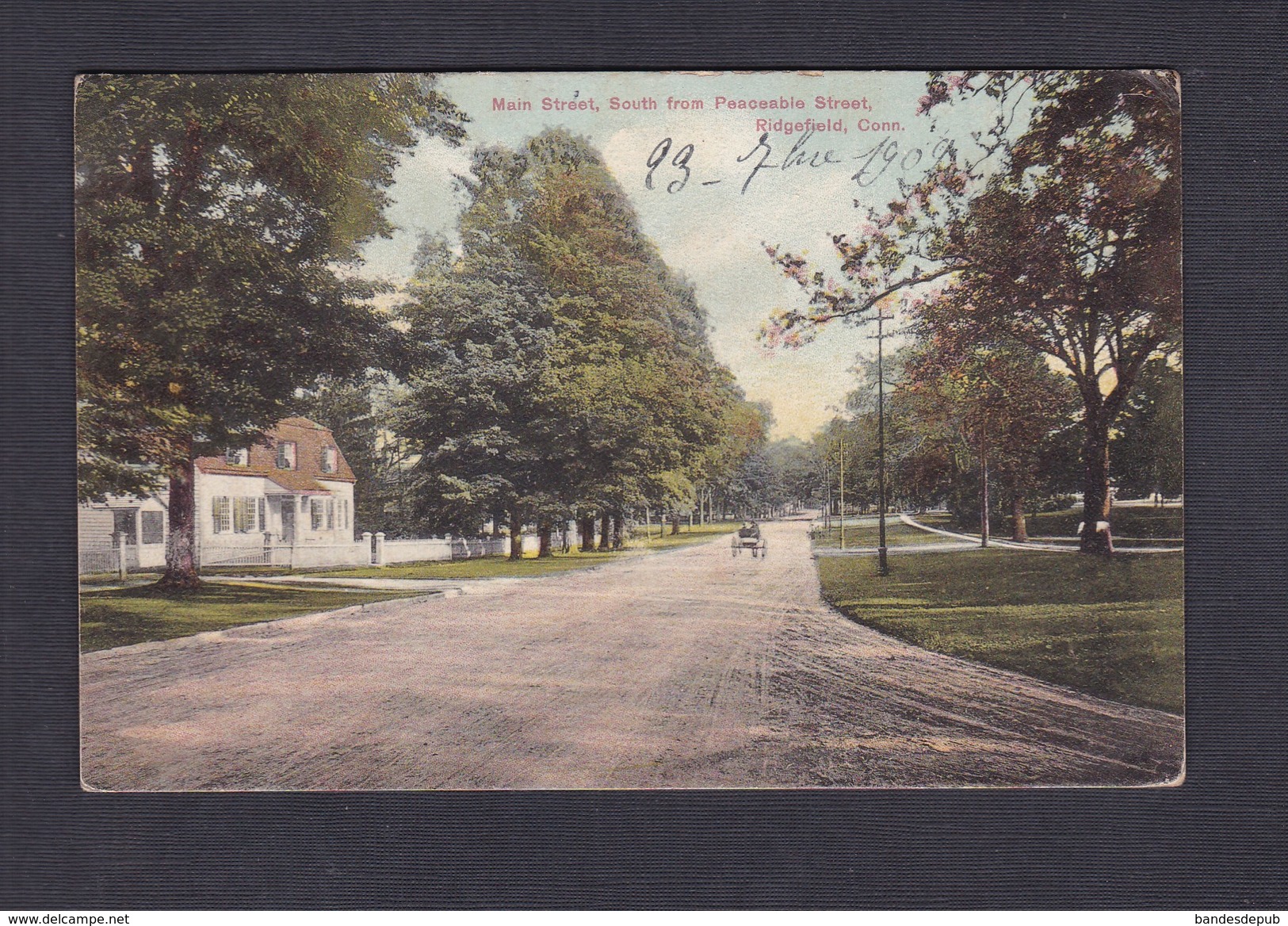 USA Connecticut Ridgefield Main Street South From Peaceable Street  ( H.P. Bissel Co Cachet Annulation Timbre ) - Autres & Non Classés