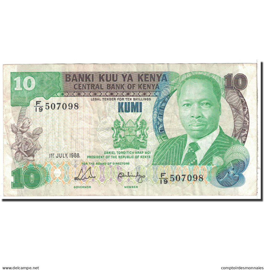 Billet, Kenya, 10 Shillings, 1988, 1988-07-01, KM:20g, TTB - Kenia