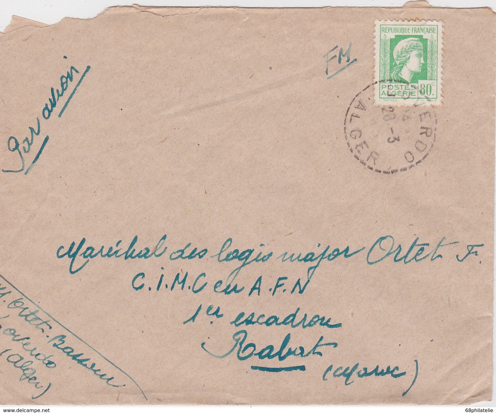 ALGERIE 1945 LETTRE DE LOVERDO  -ALGER - Briefe U. Dokumente