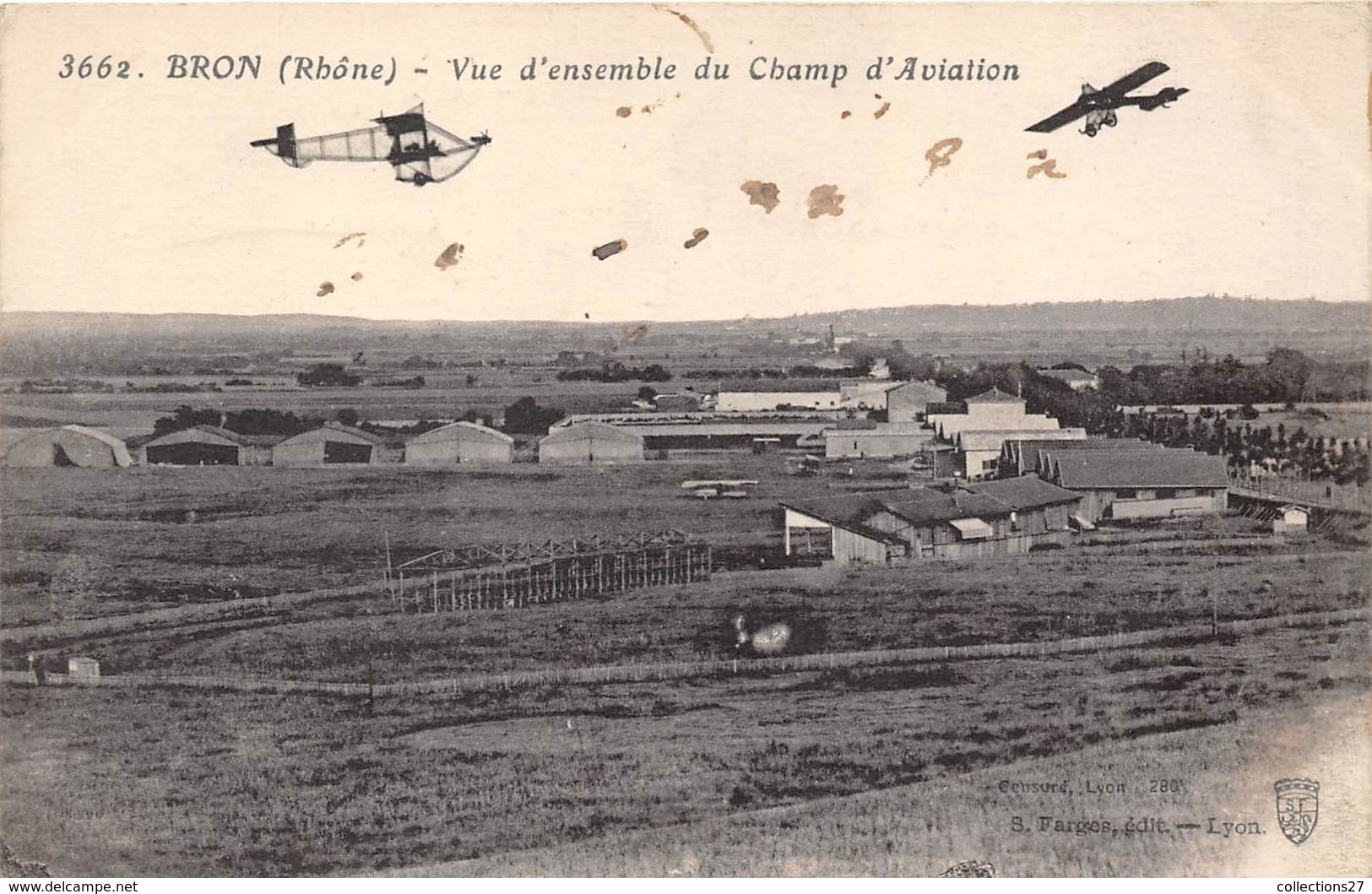 69-BRON- VUE D'ENSEMBLE DU CHAMP D'AVIATION - Bron