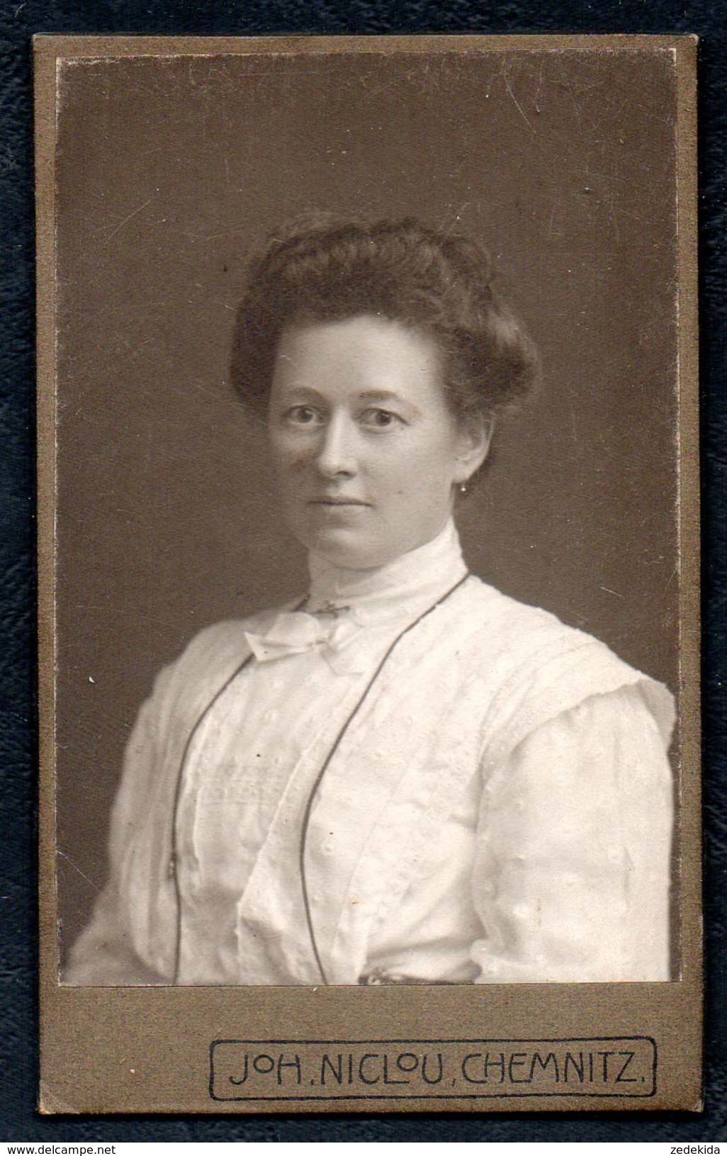 A7409 - Altes Foto CDV Kabinettfoto - Porträt Frau Frisur - Joh. Niclou Chemnitz - Alte (vor 1900)