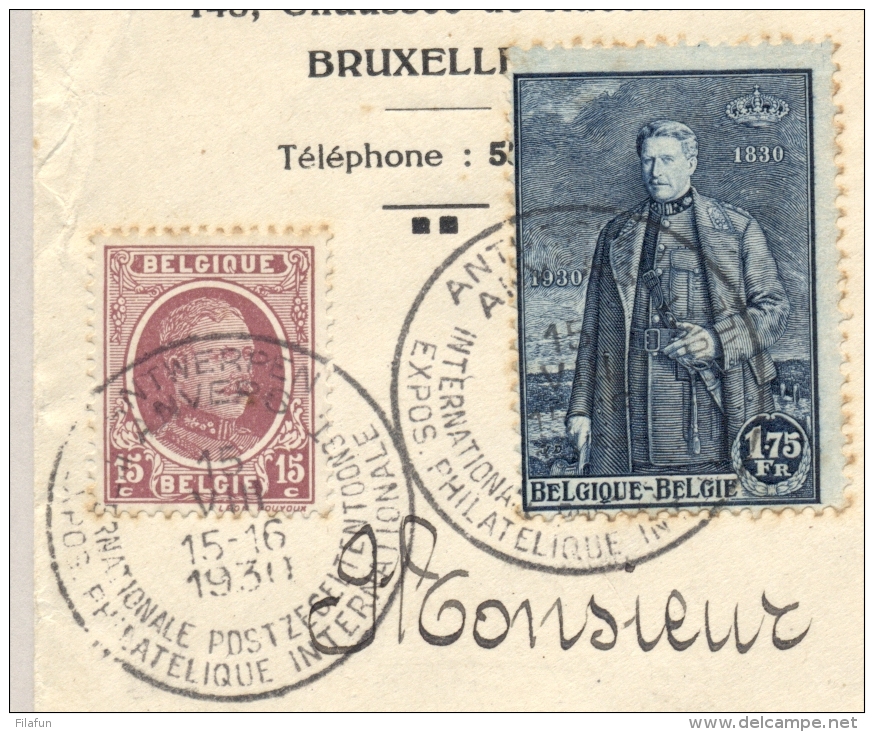 België - 1930 - Eeuwfeest Serie Op R-cover Van Antwerpen Naar Carcassonne / France - Brieven En Documenten