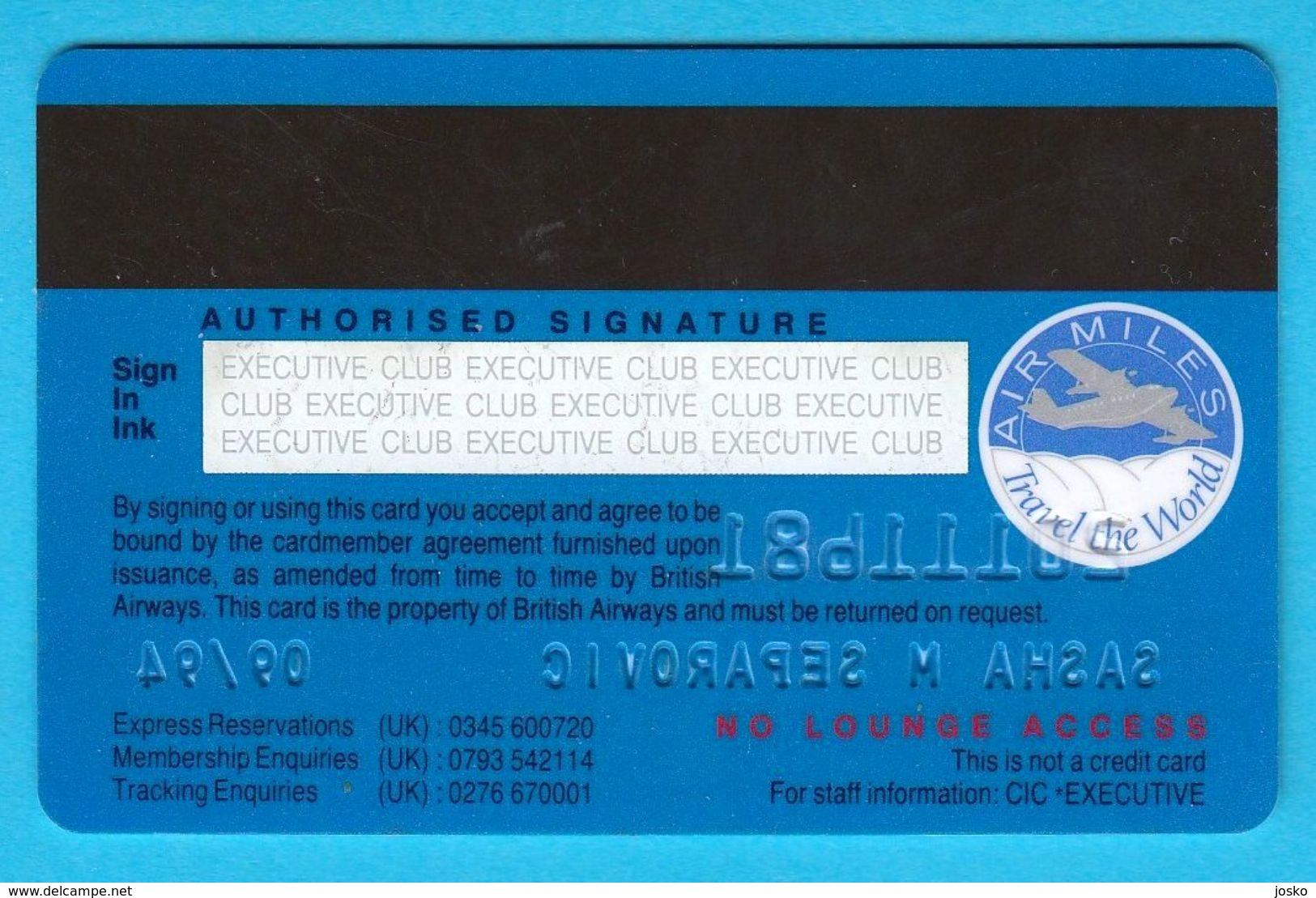 BRITISH AIRWAYS - Executive Club .... Expired Card - Other & Unclassified