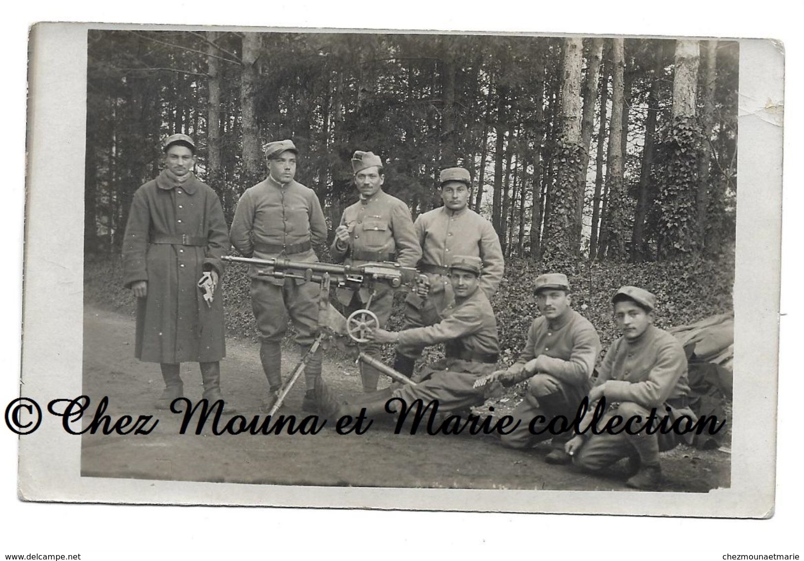 1919 - 6 EME REGIMENT - MITRAILLEUSE ST ETIENNE 1907 - CARTE PHOTO MILITAIRE - Regimenten