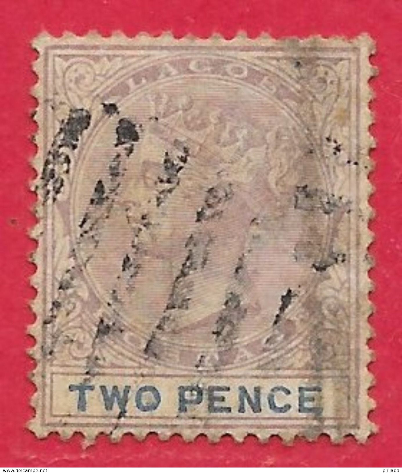 Lagos N°27 2p Violet & Bleu (filigrane CA, Dentelé 14) 1887-94 O - Nigeria (...-1960)