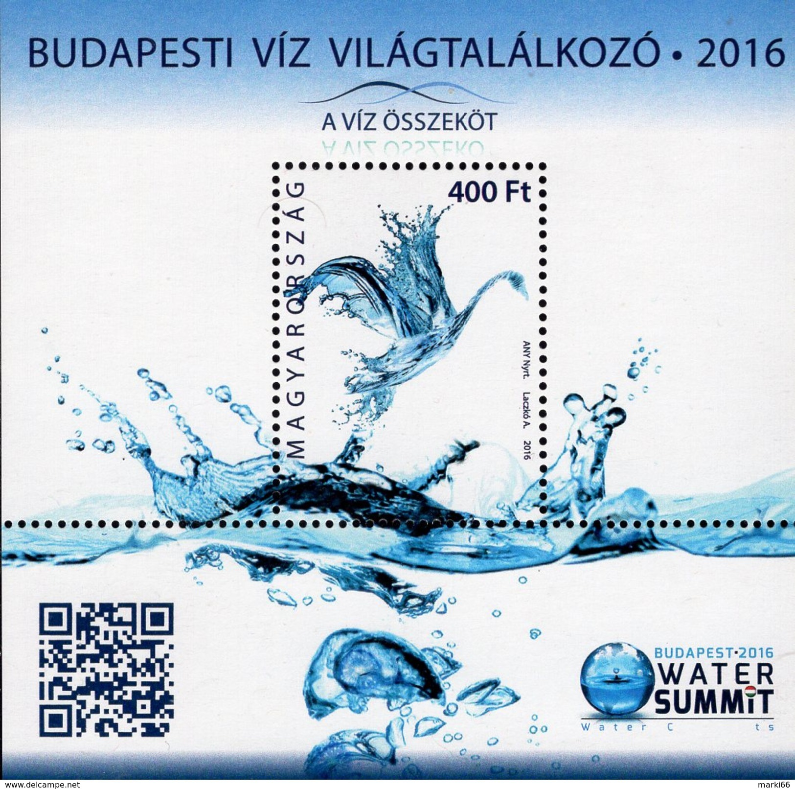 Hungary - 2016 - Budapest Water Summit 2016 - Mint Souvenir Sheet - Nuevos