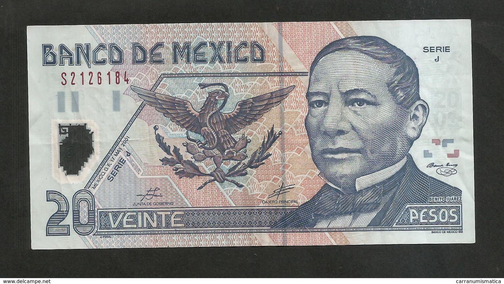 MEXICO - El BANCO De MEXICO - 20 PESOS (2001) - JUAREZ / Serie J - Mexique