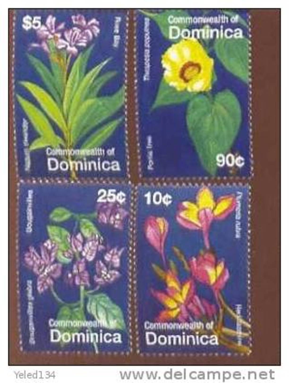 DOMINICA   2625-8  MINT NEVER HINGED SET OF STAMPS OF FLOWERS - ORCHIDS - Autres & Non Classés