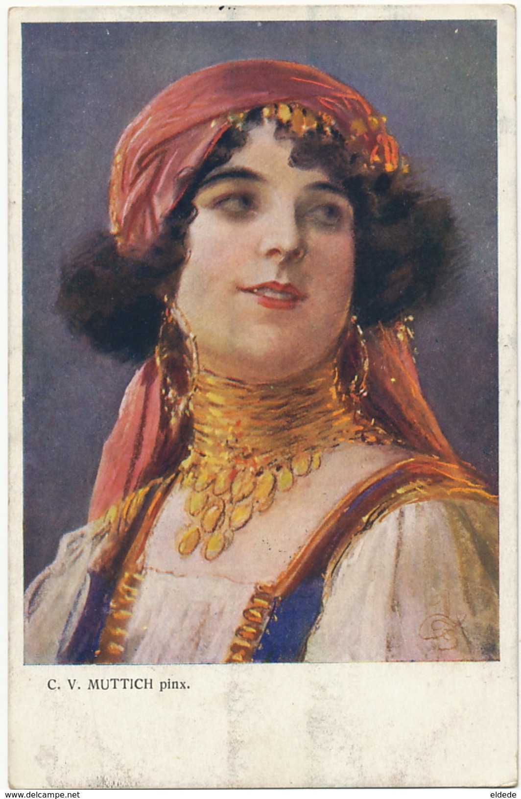 Tziganes Roms Gypsies Gitans Beautiful Woman By C.V. Muttich Born In Nymburk Used From Bulgaria - Europe