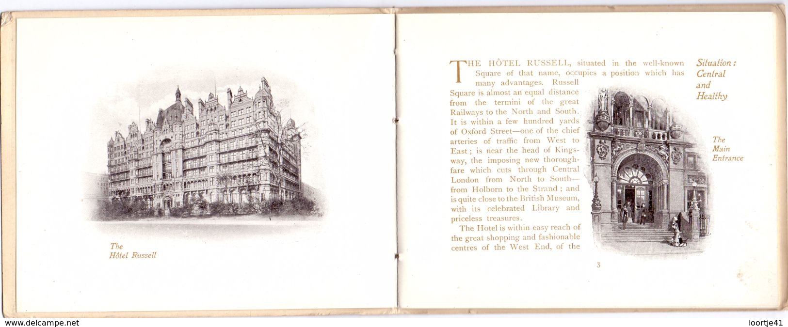 Brochure Toerisme Tourisme - Hotel Russell London - Tariff  + Pub Reclame Whitby - Folkestone - Dépliants Touristiques