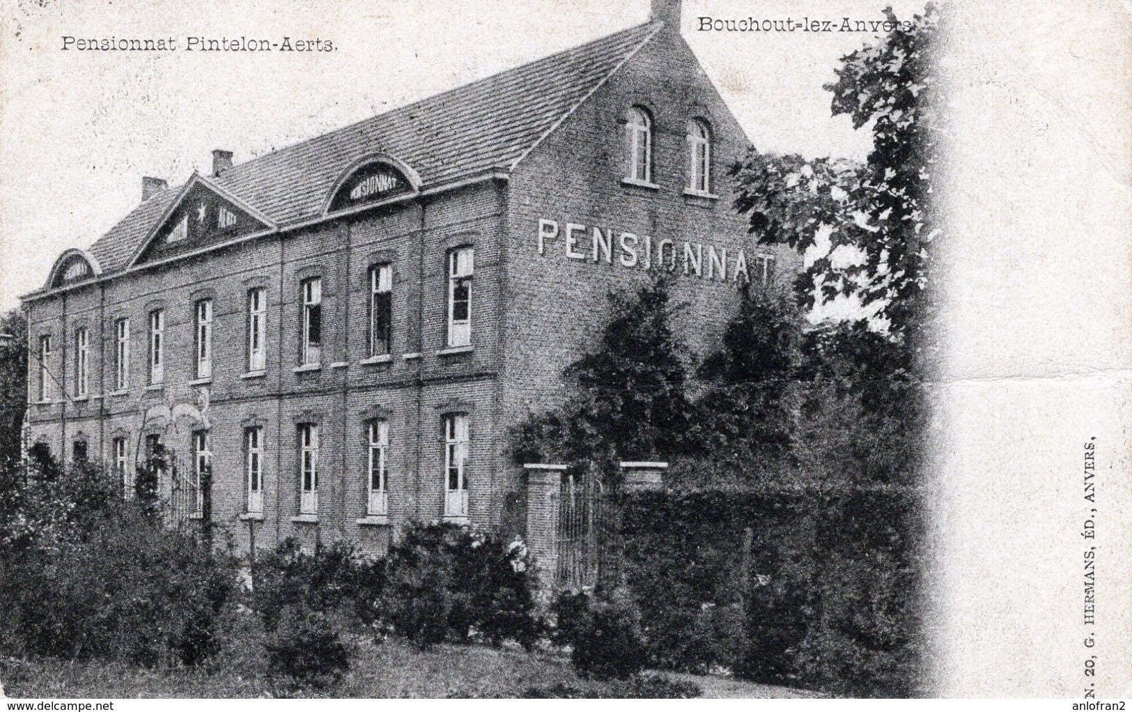 BOUCHOUT LEZ ANVERS _PENSIONNAT PINTELON AERTS _GELOPEN 1902 _ZELDZAAM POSTKAART - Boechout