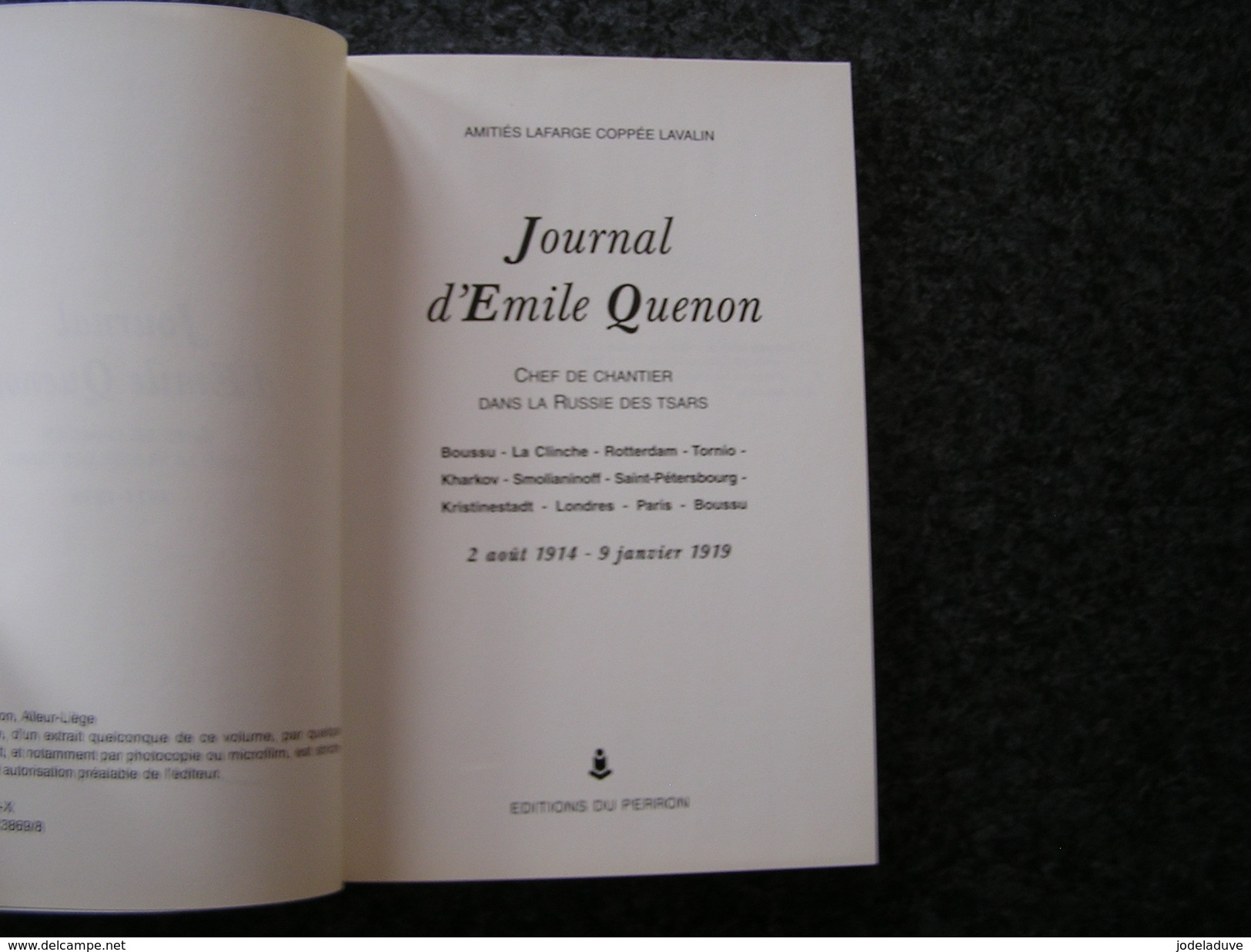 JOURNAL D' EMILE QUENON Chef De Chantier En Russie Régionalisme Guerre 14 18 Industrie Belge Boussu Industrialisation - Guerre 1914-18