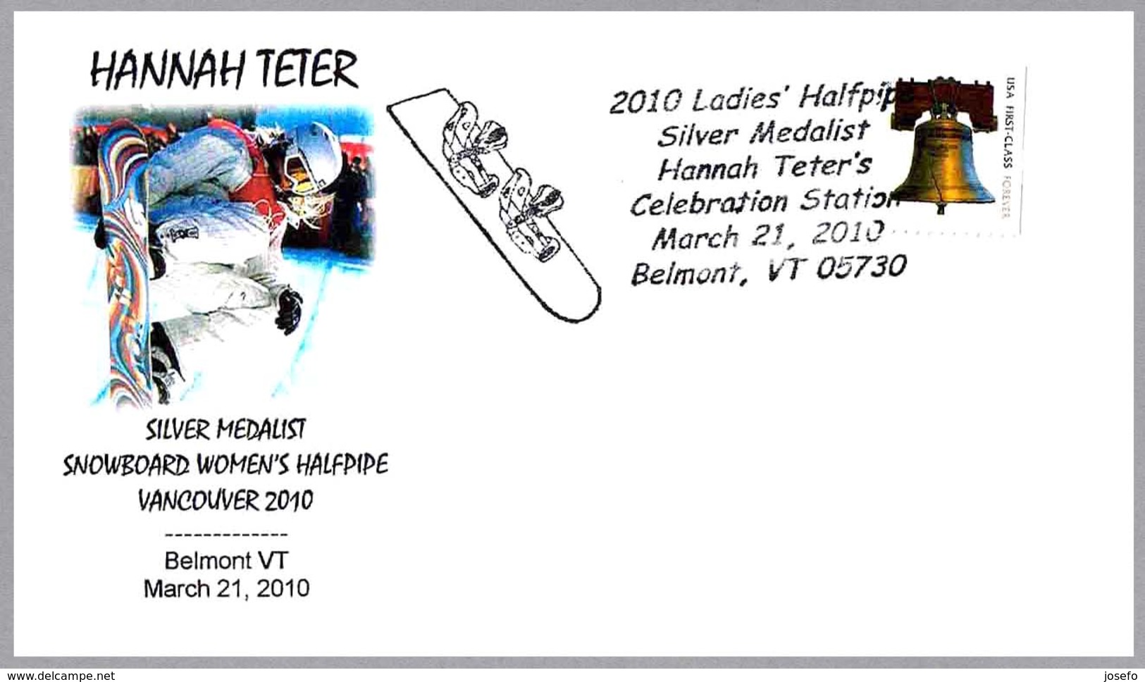 Vancouver 2010: HANNAH TETER - Medalla Plata SNOWBOARD. Belmont VT 2010 - Invierno 2010: Vancouver