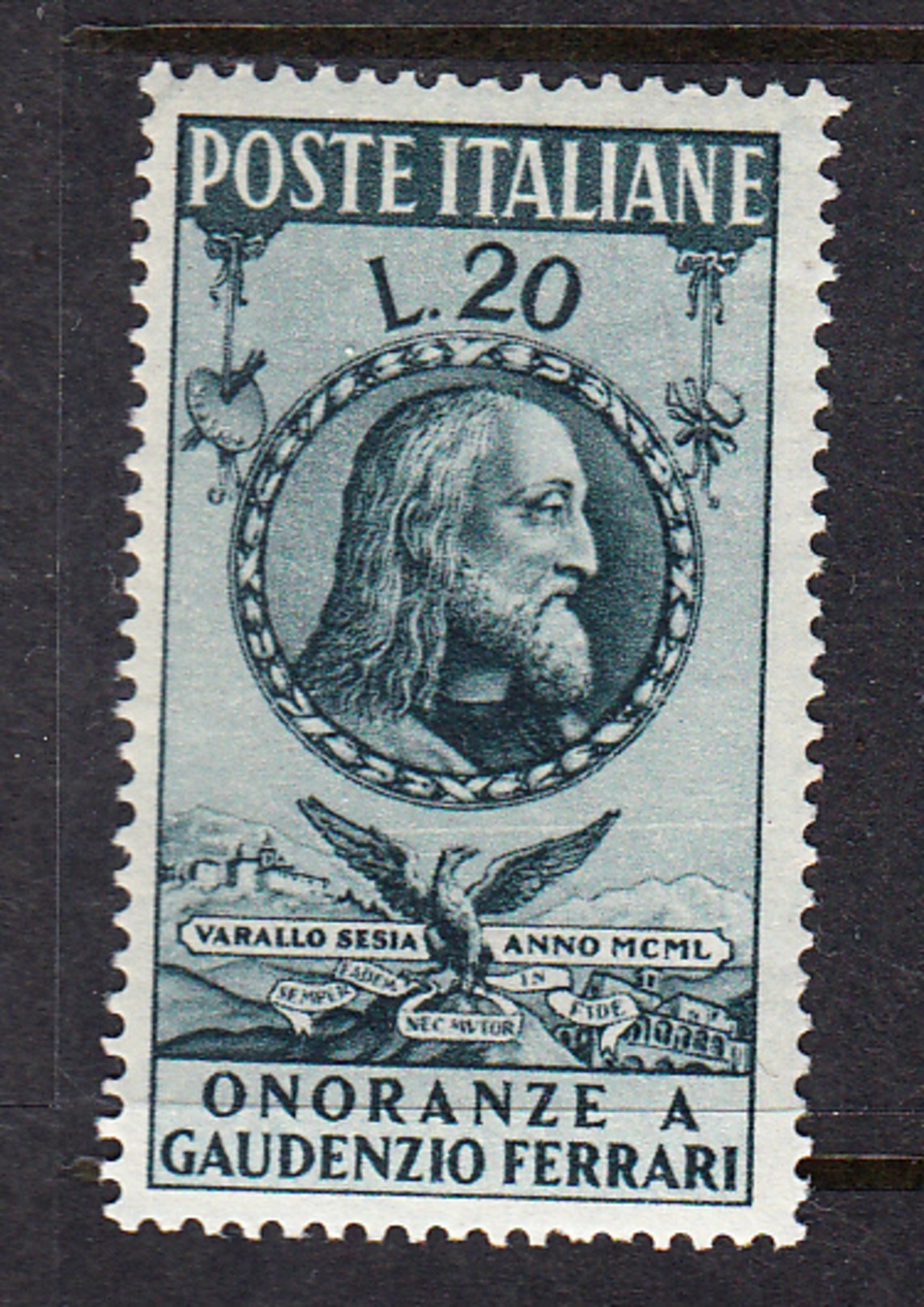 ITALIA 1950.ONORANZE A GAUDENZIO FERRARI SASSONE Nº 622*.NUOVO  LINGUELLATO   CECI 2 Nº 107 - 1946-60: Oblitérés