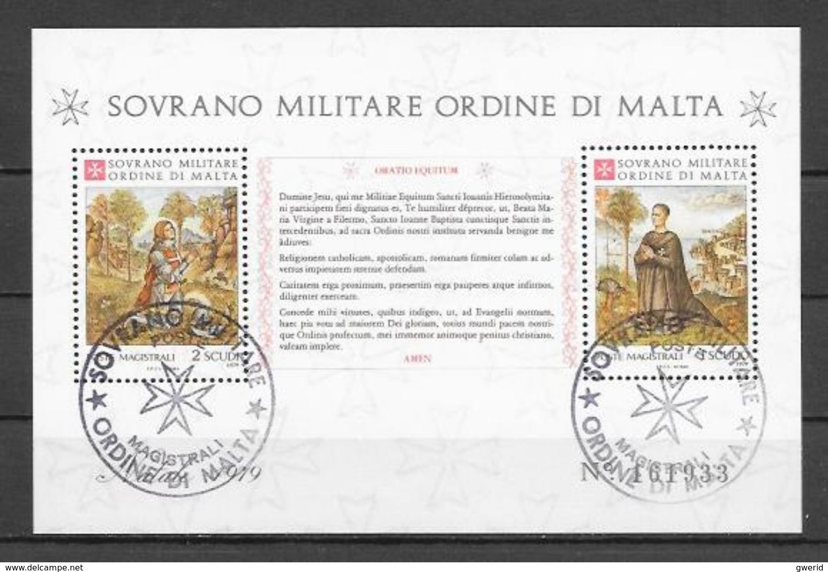 Ordre De Malte -  Bloc 1979 Chevalier De Jérusalem - Sovrano Militare Ordine Di Malta