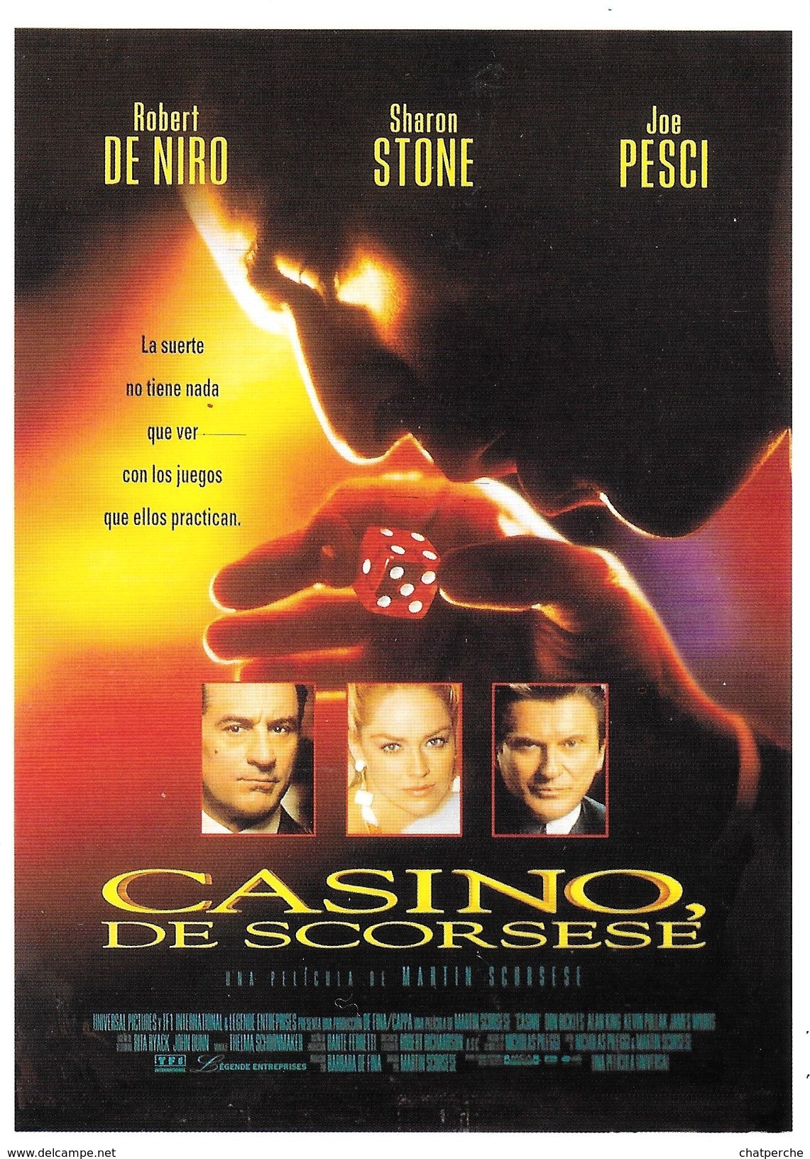 CINEMA FILM CASINO DE SCORSESE DE NIRO STONE PESCI  DES JEUX - Affiches Sur Carte