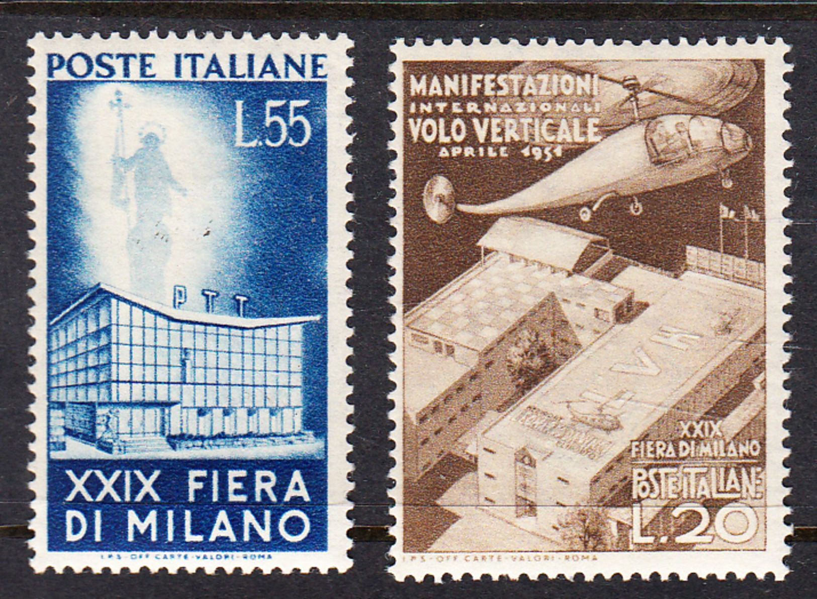 ITALIA 1950 29ª FIERA DI MILANO SASSONE Nº657/658 *  NUOVO LINGUELLATO  CECI 2 Nº 107 - ...-1850 Préphilatélie