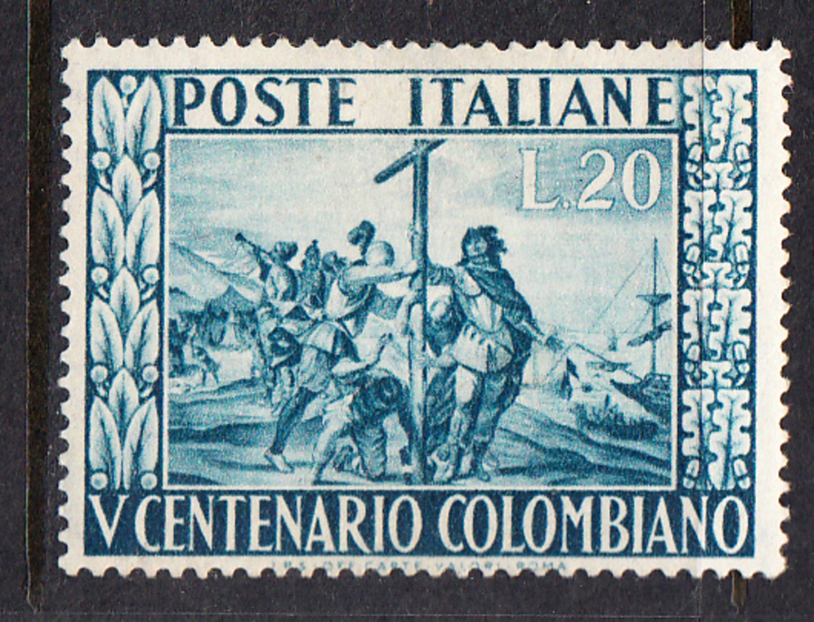 ITALIA 1950  5º CENTENARIO CRISTOFORO COLOMBO   SASSONE Nº660 *  NUOVO LINGUELLATO  CECI 2 Nº 107 - ...-1850 Préphilatélie