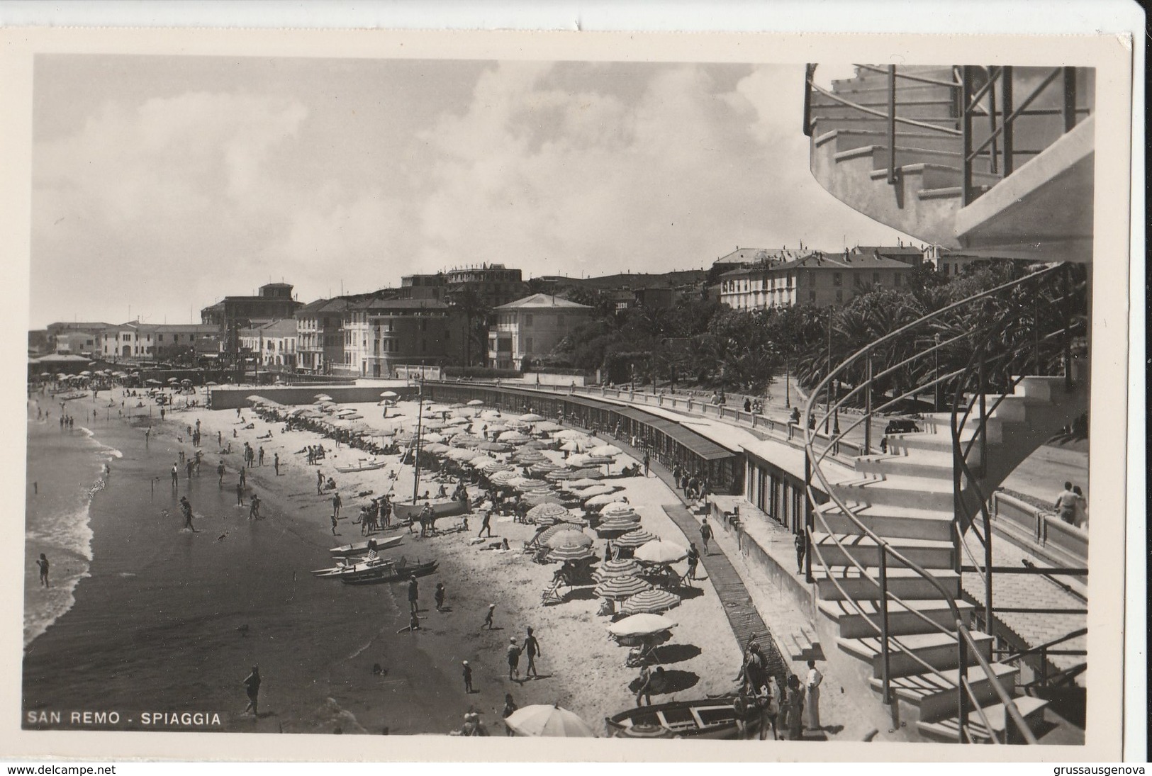 9653) SANREMO S. REMO SAN REMO SPIAGGIA SCALA A CHIOCCIOLA NON VIAGGIATA OTTIME CONDIZIONI FORMATO PICCOLO - San Remo