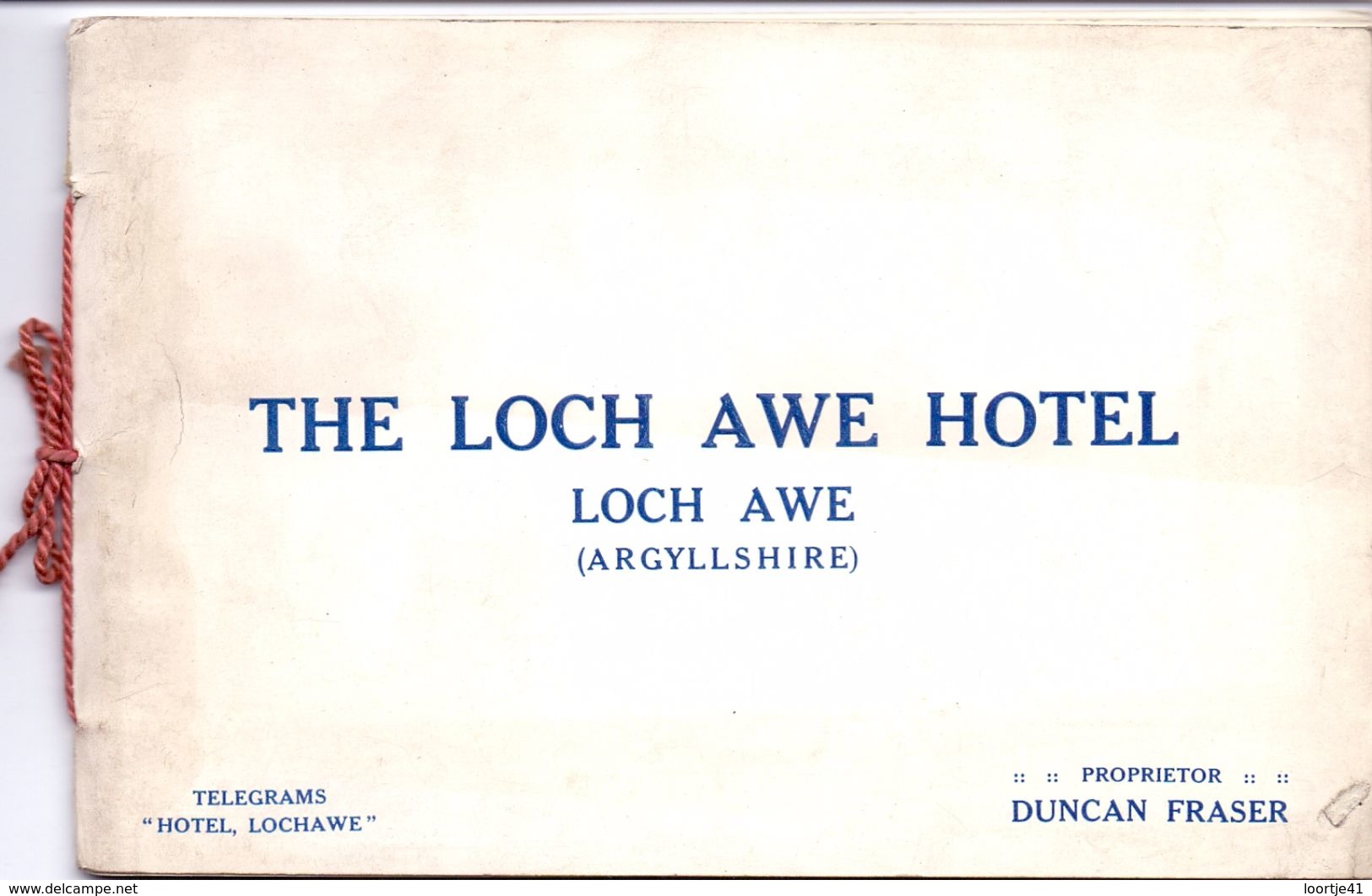 Brochure Toerisme Tourisme - Pub Reclame Loch Awe Hotel - Argyllshire - Tariff - Dépliants Touristiques