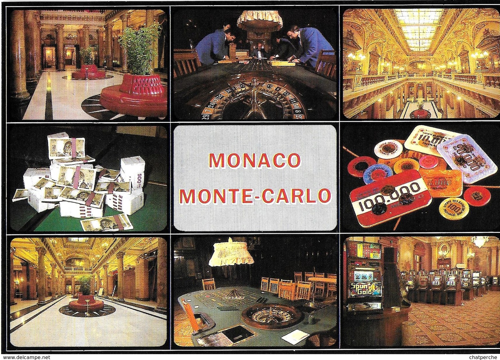 MONACO MONTE-CARLO CASINO MULTI-VUES ARGENT CASINO ROULETTE JETONS  MACHINES A SOUS N° 518  EDIT. MOLITOR - Casino