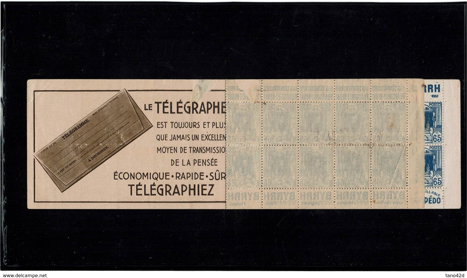 CTN52 - ALGERIE CARNET RUE DE LA CASBAH 65c COTE EUR 200.00 GOMME D'ORIGINE  BORDS ADHERES VOIR SCANS - Unused Stamps