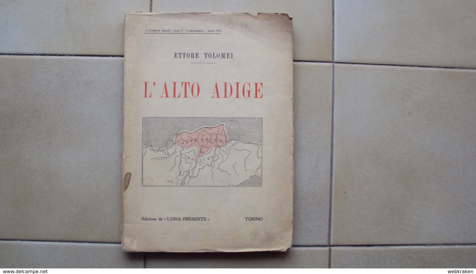 VECCHIO LIBRO ETTORE TOLOMEI L'ALTO ADIGE EDIZIONE L'ORA DI TORINO - Livres Anciens