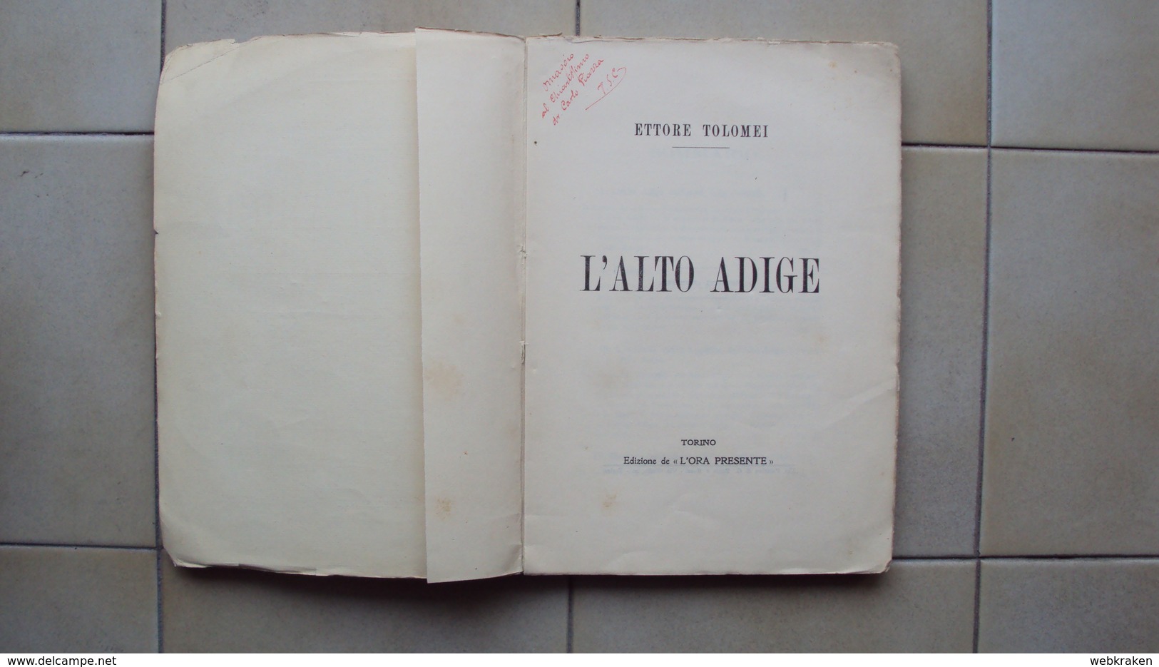 VECCHIO LIBRO ETTORE TOLOMEI L'ALTO ADIGE EDIZIONE L'ORA DI TORINO - Libri Antichi