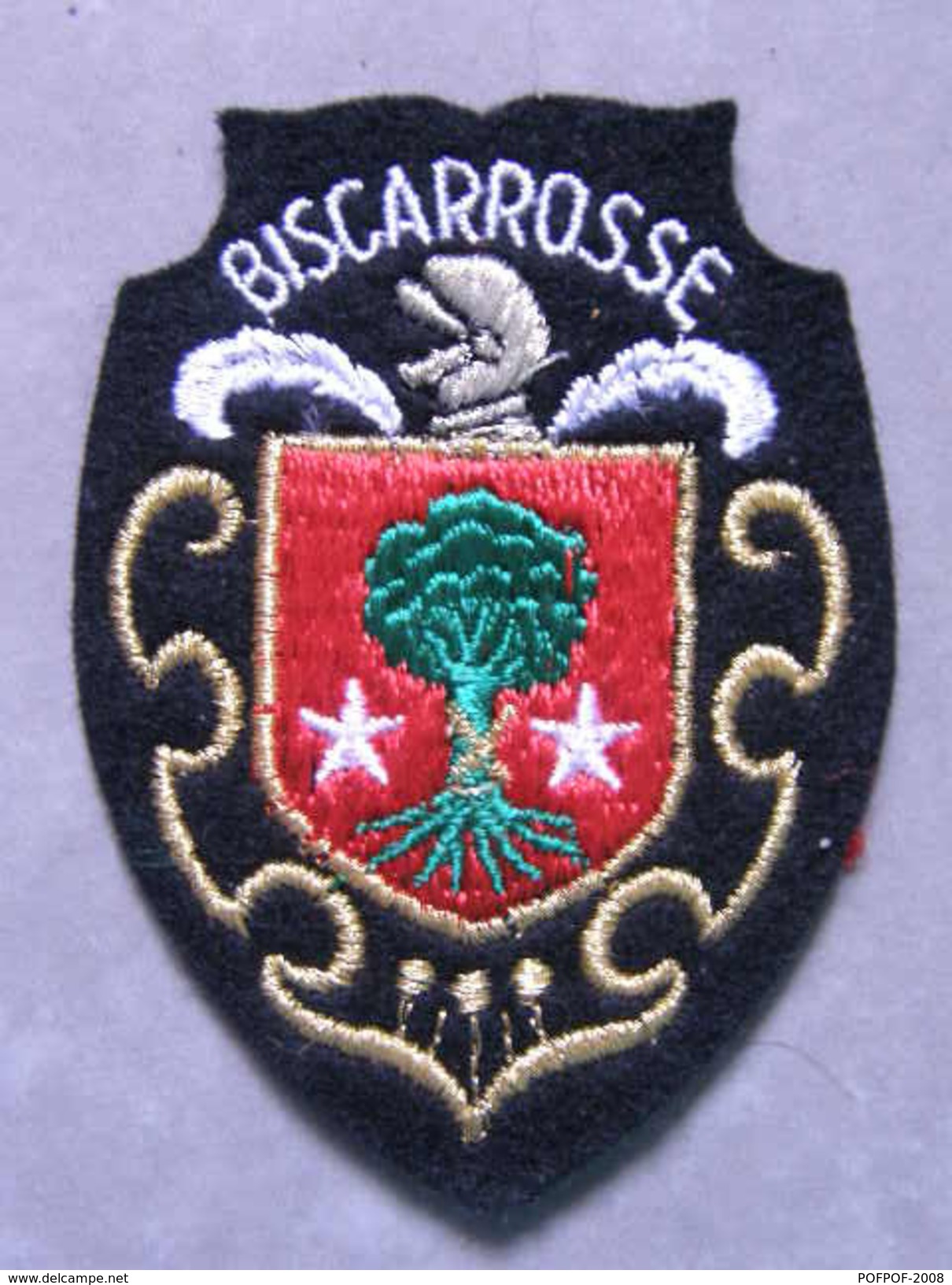 ECUSSON TISSU VILLE BLASON BRODE DE BISCAROSSE - Ecussons Tissu