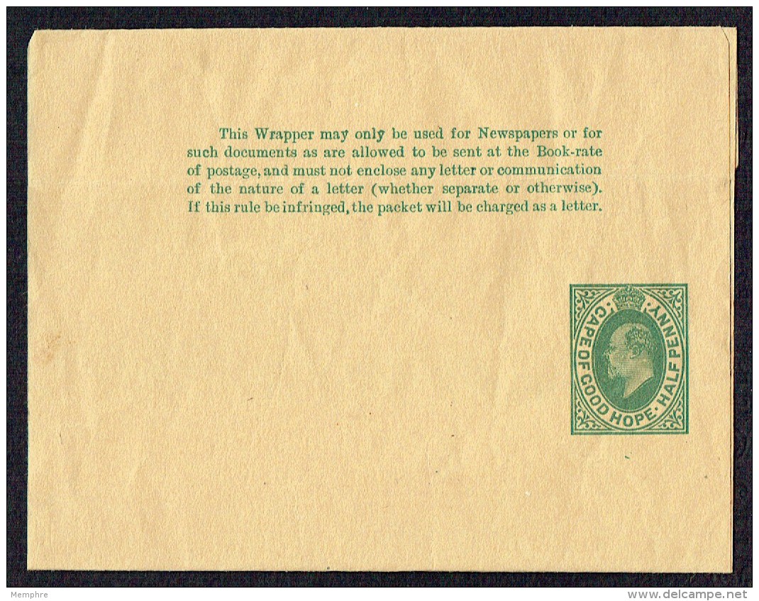 COGH  Edward VII  Unused  &frac12;d. Newspaper Wrapper - Cap De Bonne Espérance (1853-1904)