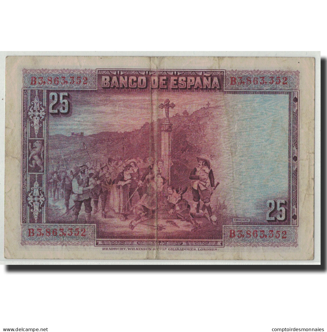 Billet, Espagne, 25 Pesetas, 1928, 1928-08-15, KM:74b, TB - 1-2-5-25 Pesetas